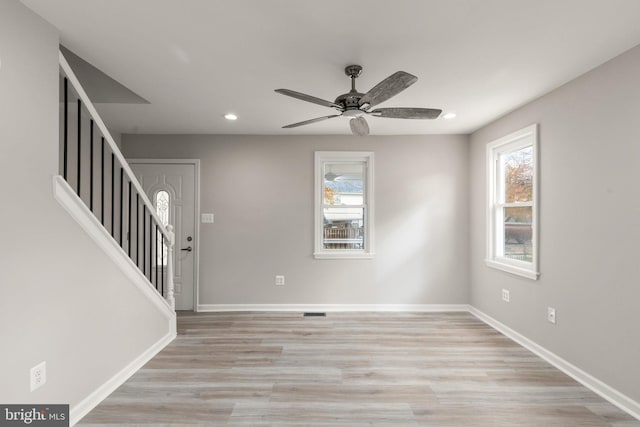 interior space with plenty of natural light, recessed lighting, and baseboards