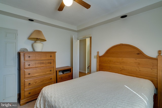 bedroom featuring a ceiling fan