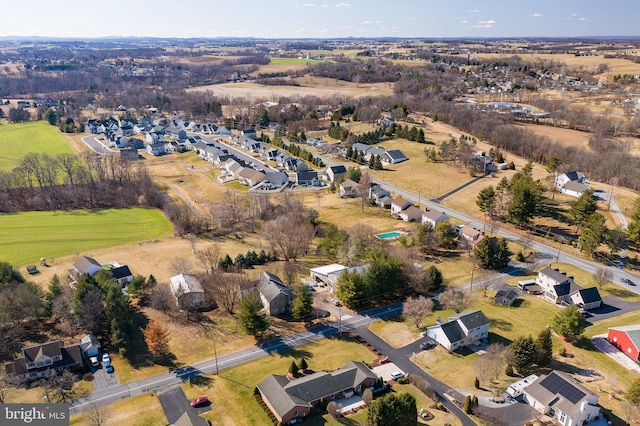 bird's eye view with a residential view