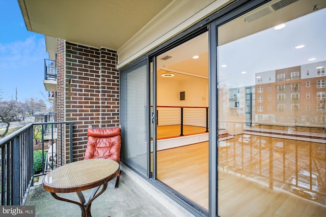 balcony featuring visible vents