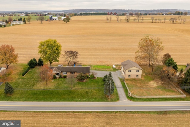 aerial view with a rural view