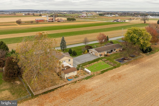 bird's eye view with a rural view