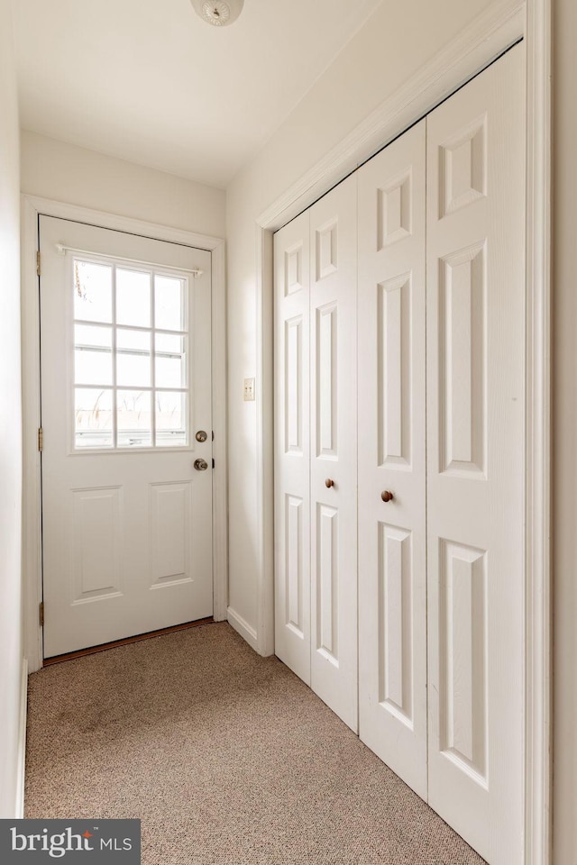 entryway featuring carpet floors