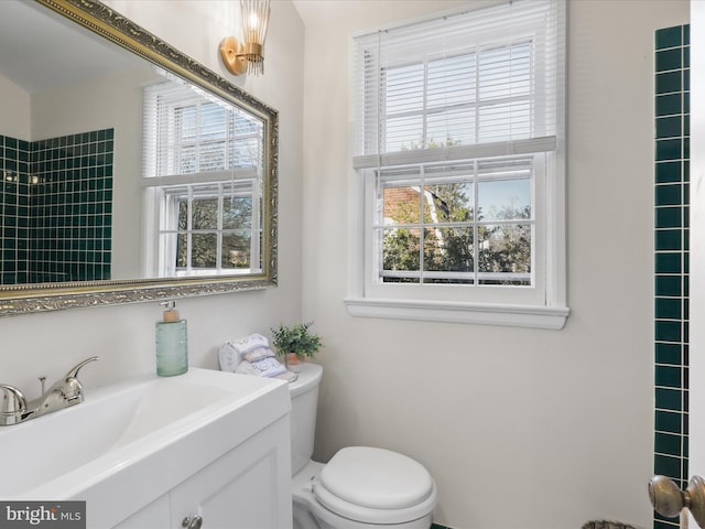 bathroom featuring toilet and vanity