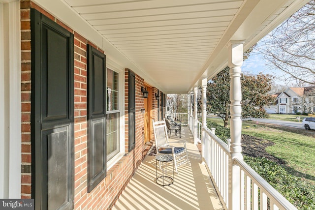 wooden deck with covered porch