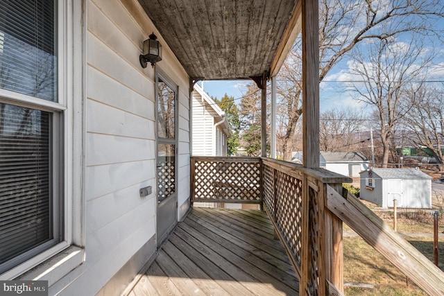 wooden deck featuring a porch