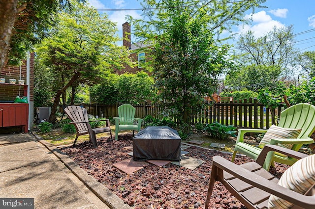view of patio featuring a fenced backyard