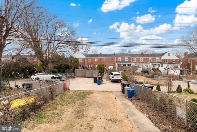 view of road with a residential view