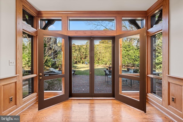 entryway featuring wood finished floors and a healthy amount of sunlight