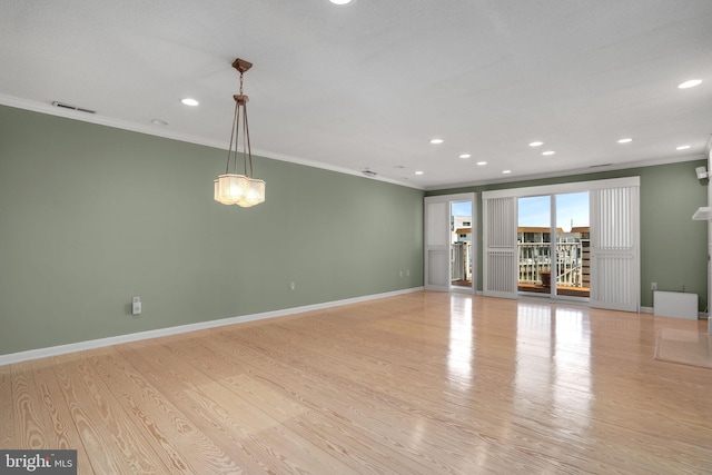 415 14th St Unit 55A, Ocean City, MD 21842 - spare room with crown molding, recessed lighting, light wood-style flooring, and baseboards