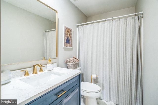 full bathroom featuring toilet and vanity