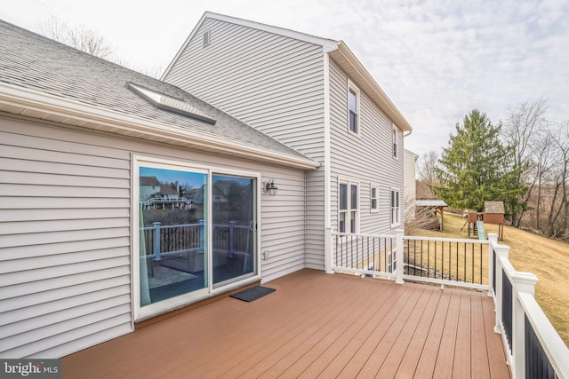 view of wooden deck