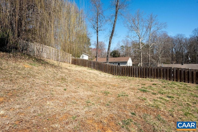 view of yard featuring fence