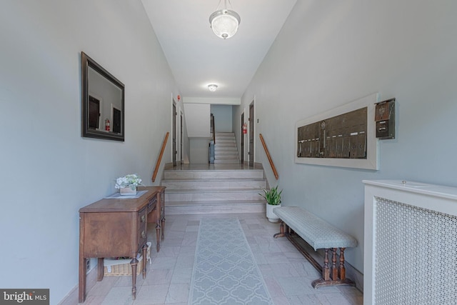 stairs featuring baseboards