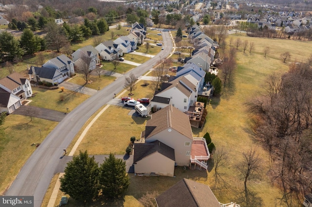 drone / aerial view with a residential view