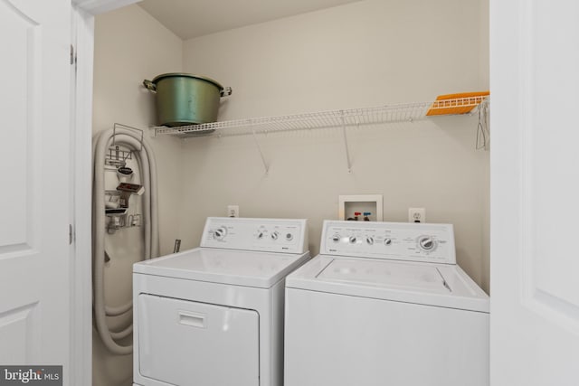 laundry room featuring independent washer and dryer and laundry area