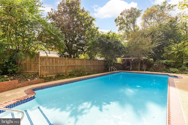 view of swimming pool featuring a fenced in pool and a fenced backyard