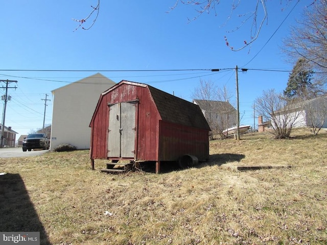 view of shed