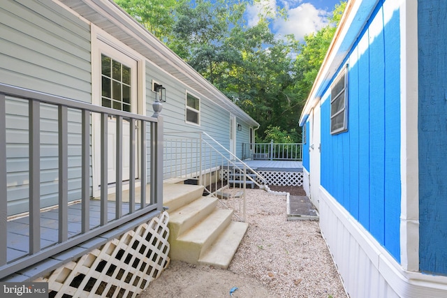 exterior space with a wooden deck