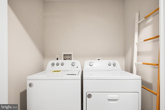 laundry area with laundry area and independent washer and dryer