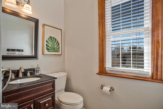 bathroom with toilet and vanity