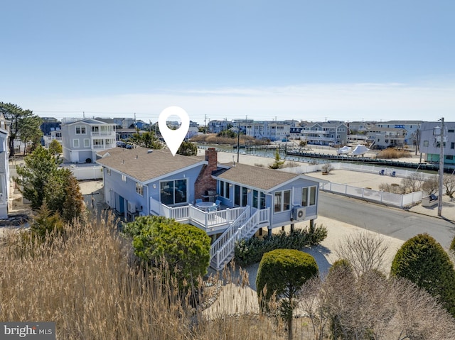 aerial view with a residential view