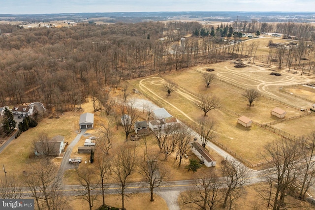 bird's eye view with a rural view