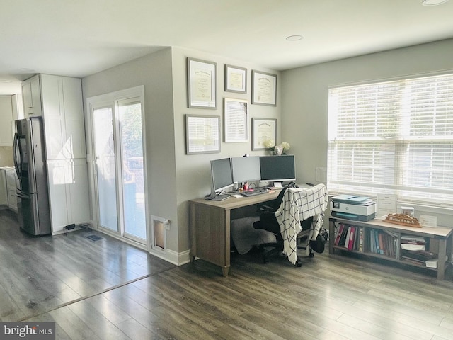 office with wood finished floors