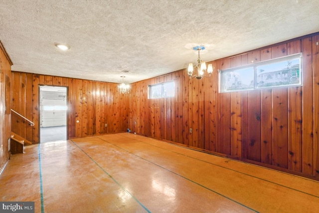 interior space with a chandelier