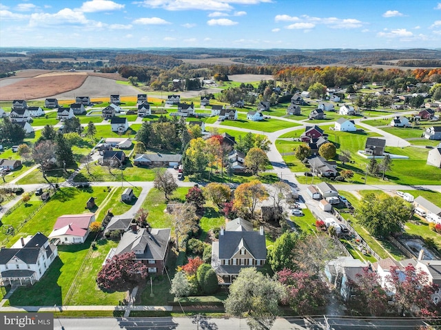 aerial view with a residential view