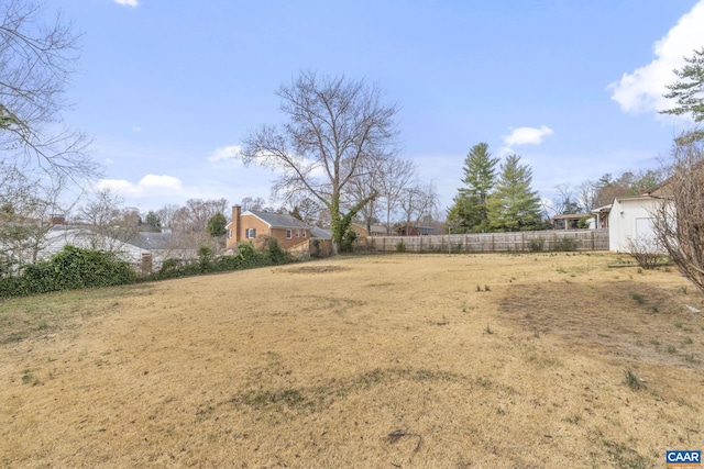 view of yard with fence