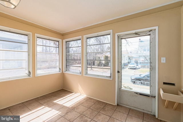 view of unfurnished sunroom