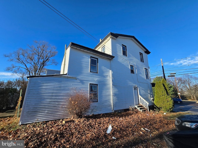 view of home's exterior featuring entry steps