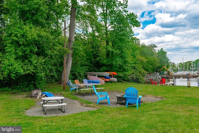 view of yard featuring a patio area and fence