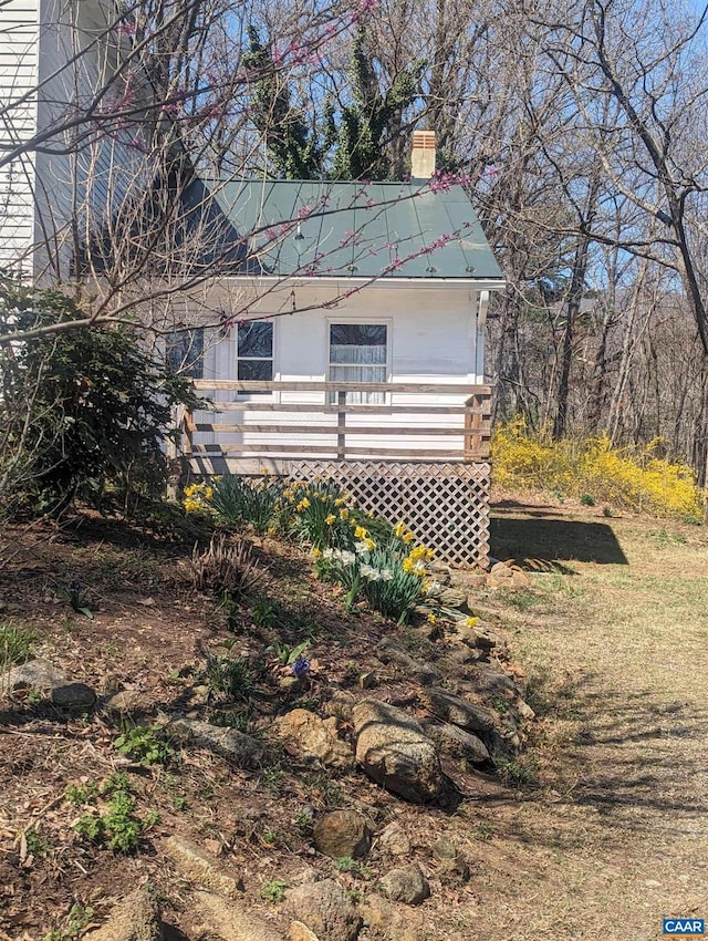 exterior space with a chimney