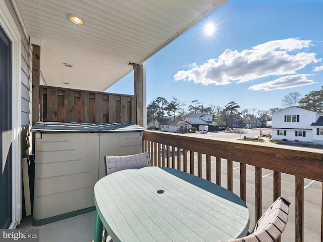 balcony featuring a residential view