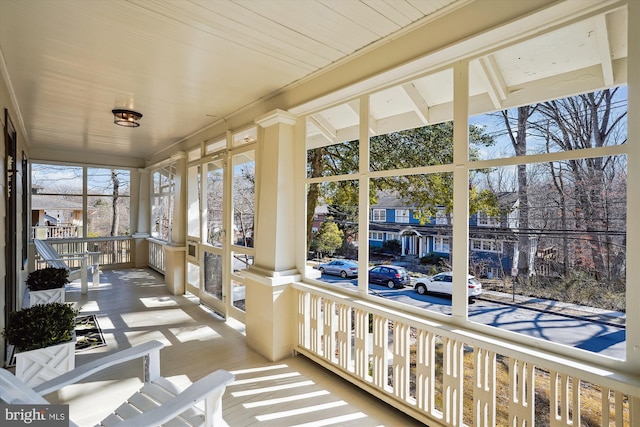 view of sunroom