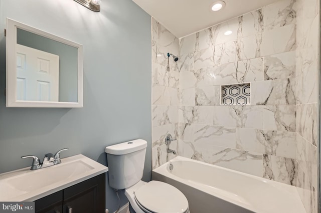 1712 N Washington St, Baltimore, MD 21213 - bathroom with toilet, vanity, and bathtub / shower combination