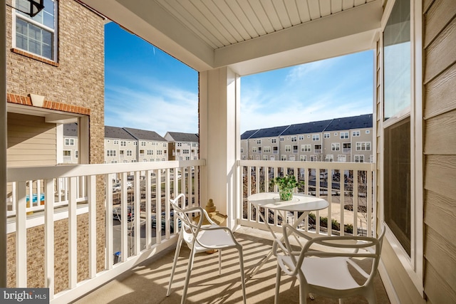 balcony with a residential view