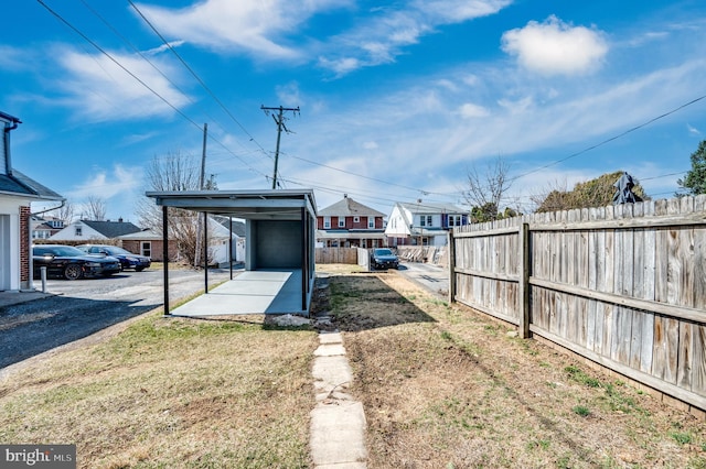 view of yard with fence