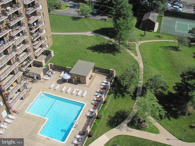 birds eye view of property