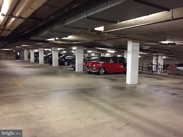 view of parking garage