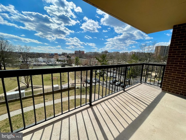 balcony featuring a view of city