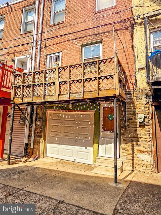 exterior space featuring an attached garage