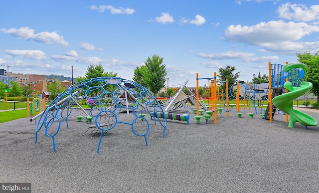 view of community jungle gym