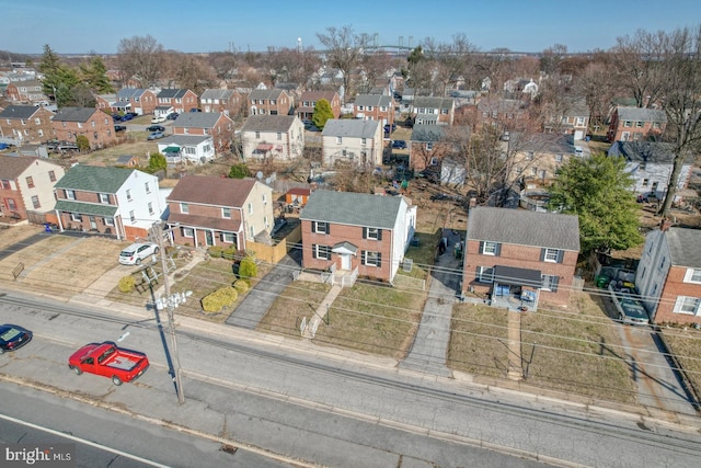 aerial view featuring a residential view