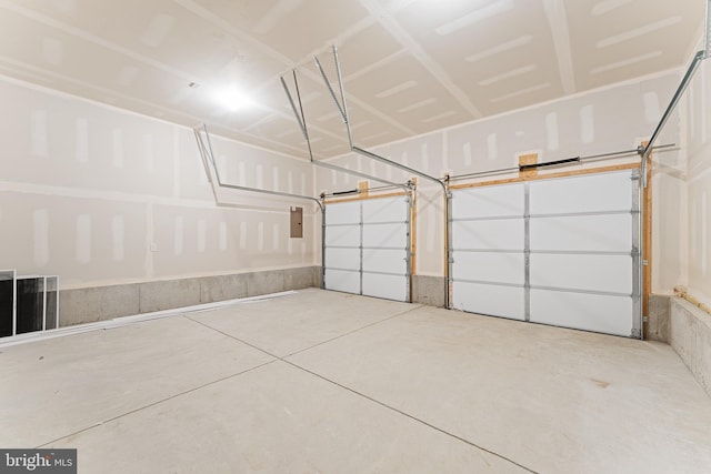 garage with electric panel