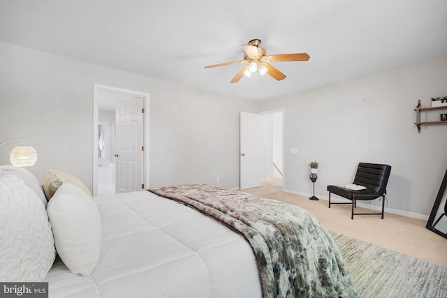 3106 Riverwalk Ct, Annapolis, MD 21403 - bedroom with light colored carpet, a ceiling fan, and baseboards