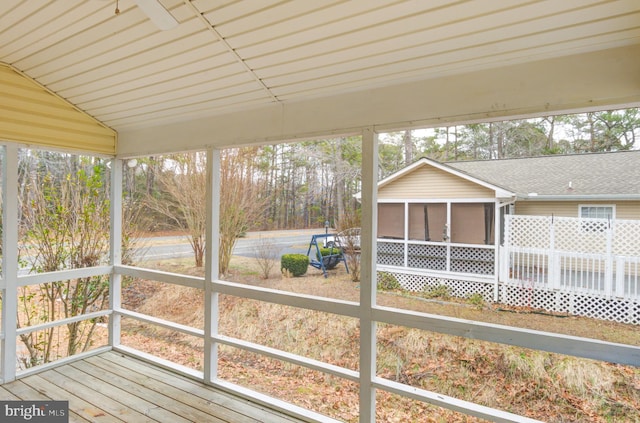 unfurnished sunroom featuring a healthy amount of sunlight