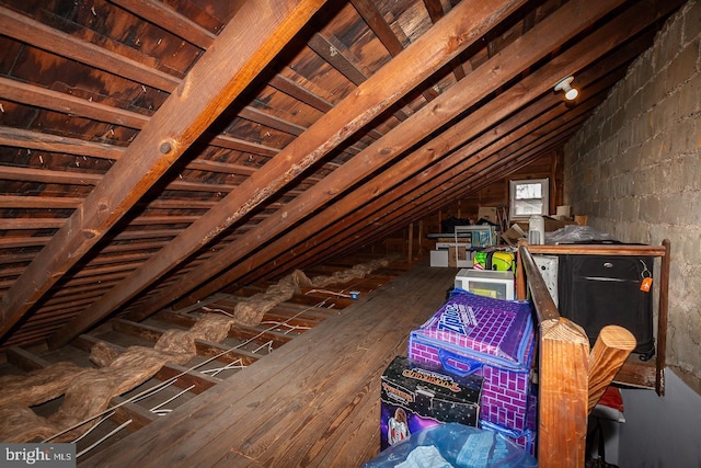 view of attic